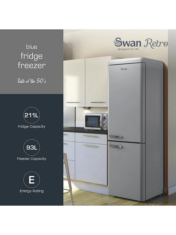 Swan SR11020GRNE Retro Grey Fridge Freezer 304L - Image 2